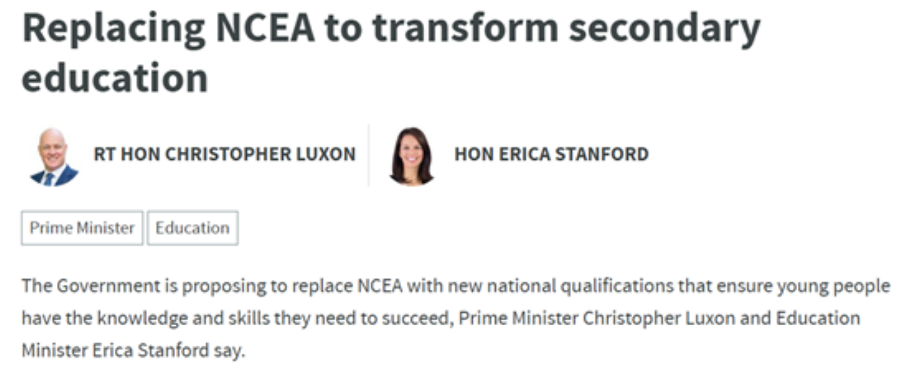 新西兰高中课程大改革